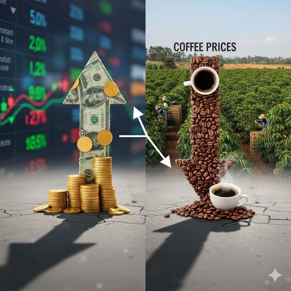 Vì sao tỷ giá USD lại ảnh hưởng đến giá cà phê