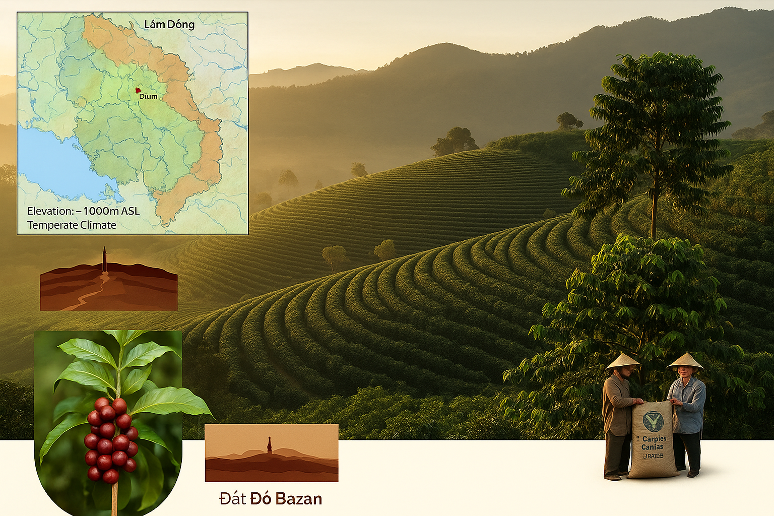 Cà Phê Di Linh – Giải Pháp Thay Thế Cà Phê Brazil Tại Mỹ Từ Vùng Nguyên Liệu 6 Vùng nguyên liệu cà phê Di Linh – tiềm năng nổi bật