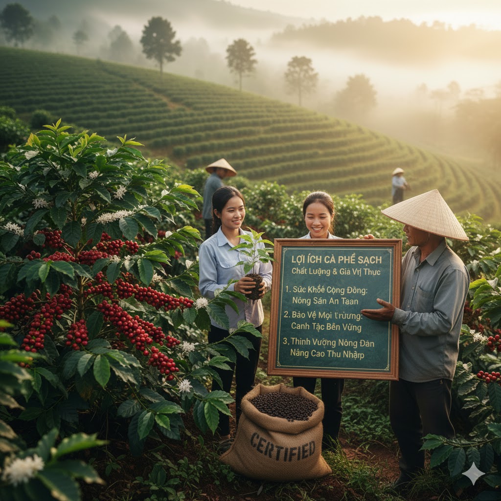 Cà Phê Sạch Không Chỉ Là Xu Hướng – Mà Là Tiêu Chuẩn Giá Trị Tương Lai 6 Lợi ích của việc nâng chuẩn cà phê sang sạch