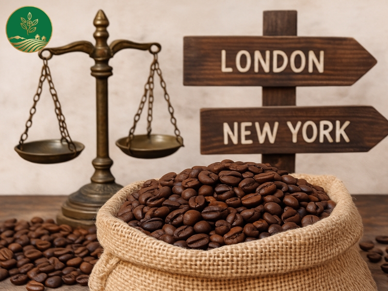 sàn giao dịch London & New York trong định giá cà phê toàn cầu