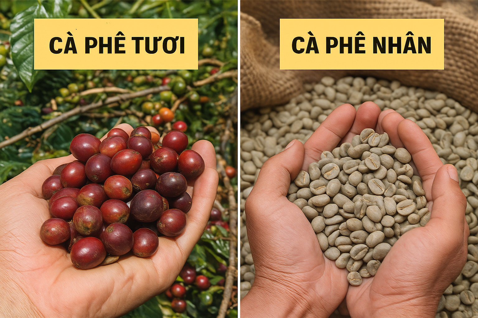 Tại sao cần phân biệt “cà phê tươi” và “cà phê nhân”?