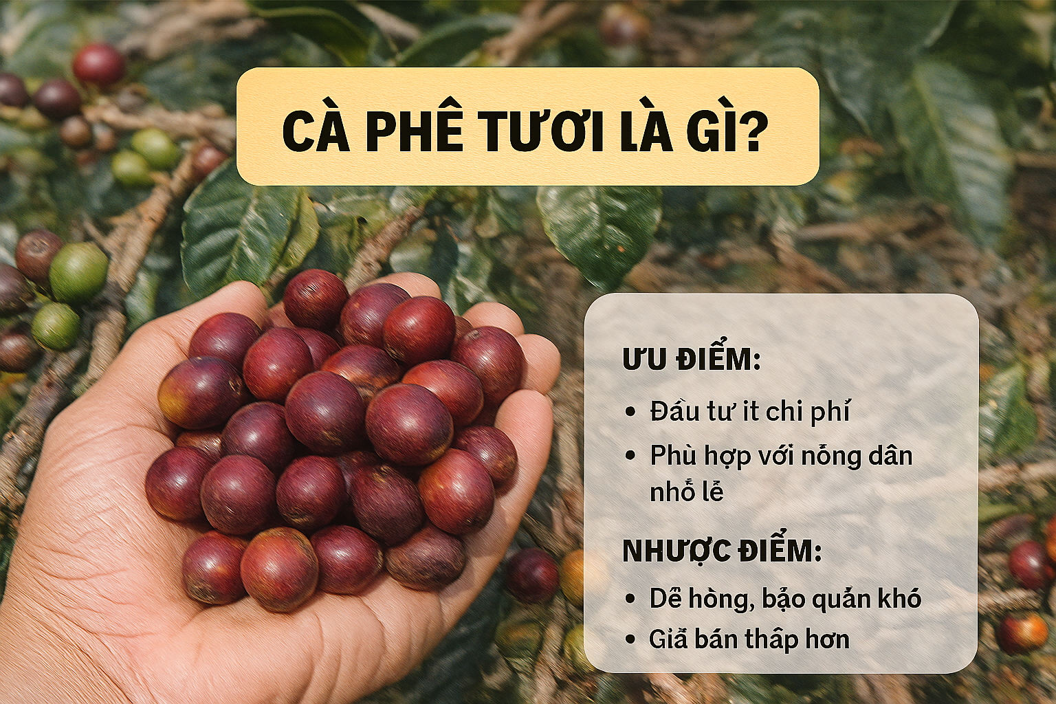 Cà phê tươi là gì? Ưu – nhược điểm