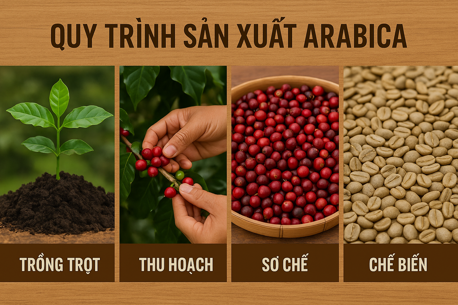 Cà Phê Arabica Đặc Sản Lâm Đồng – Câu Chuyện Từ Nông Trại Đến Tách Cà Phê 7 Quy trình sản xuất Arabica