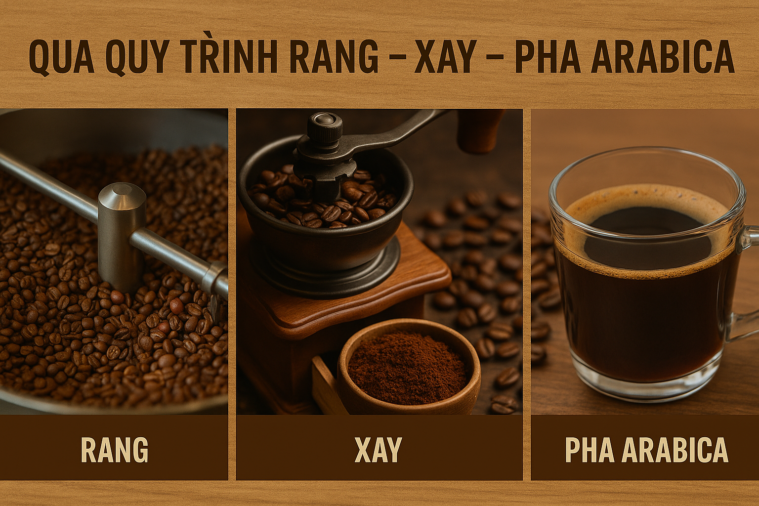 Cà Phê Arabica Đặc Sản Lâm Đồng – Câu Chuyện Từ Nông Trại Đến Tách Cà Phê 8 Qua quy trình rang – xay – pha arabica