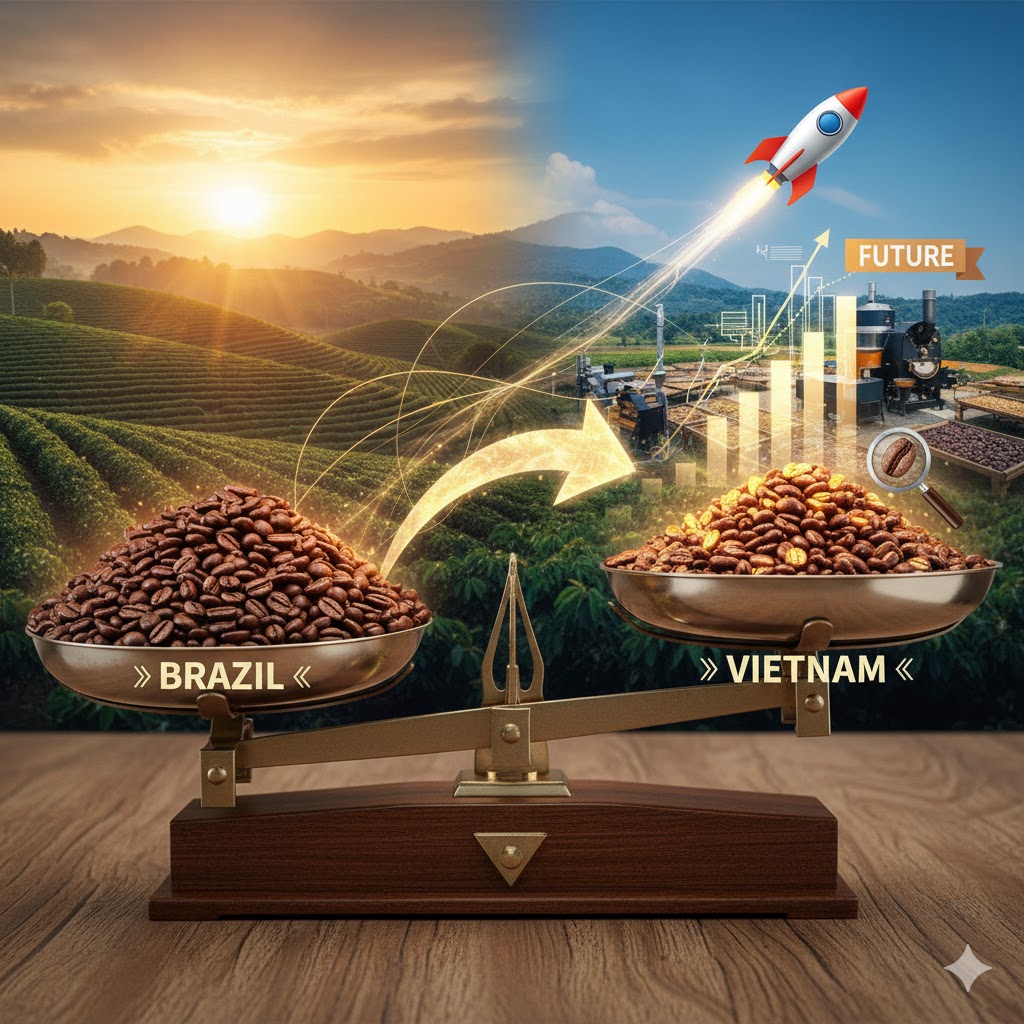 Brazil vẫn chiếm lợi thế với sản lượng lớn hơn và xuất khẩu nhiều hơn.