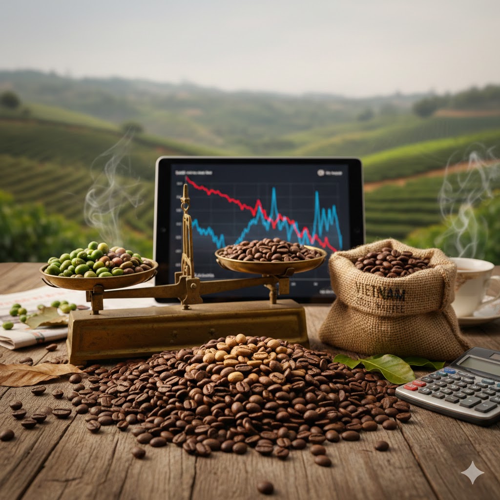 Diễn biến giá cà phê cuối năm 2025